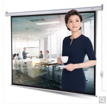 得力(deli)100英寸 4:3电动调节投影幕布投影布 家用投影仪幕布50492